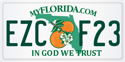 FL license plate EZCF23
