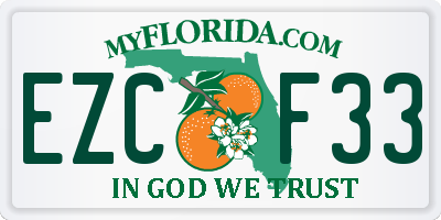 FL license plate EZCF33