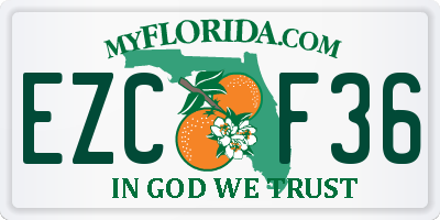 FL license plate EZCF36