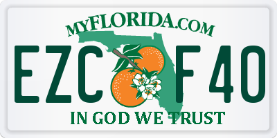 FL license plate EZCF40