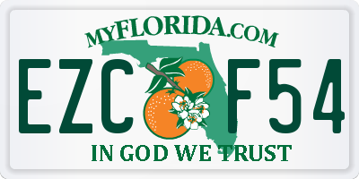 FL license plate EZCF54