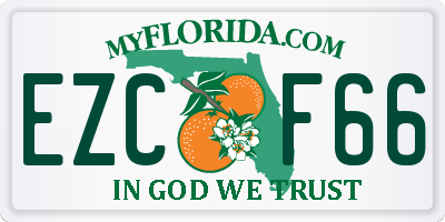 FL license plate EZCF66