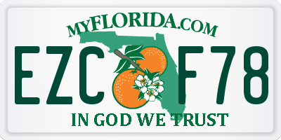 FL license plate EZCF78