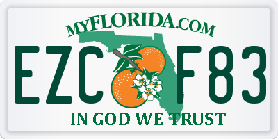 FL license plate EZCF83