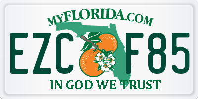 FL license plate EZCF85