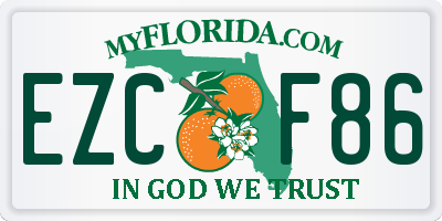 FL license plate EZCF86