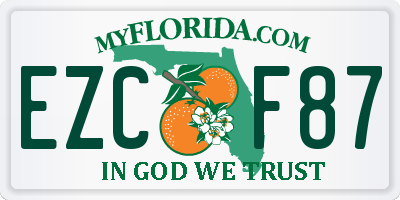 FL license plate EZCF87