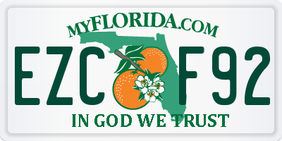 FL license plate EZCF92