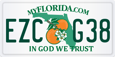 FL license plate EZCG38
