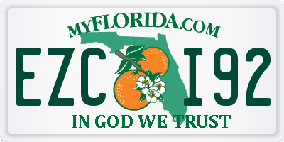 FL license plate EZCI92