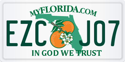 FL license plate EZCJ07