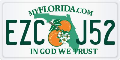 FL license plate EZCJ52