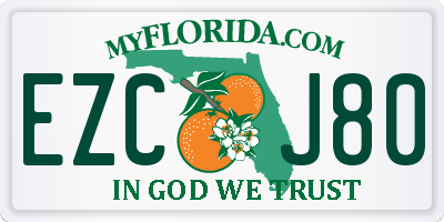 FL license plate EZCJ80