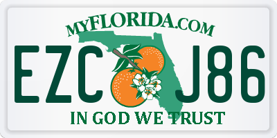 FL license plate EZCJ86
