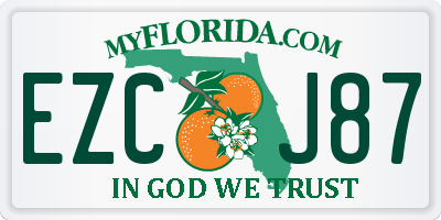FL license plate EZCJ87