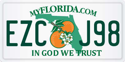 FL license plate EZCJ98