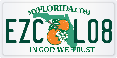 FL license plate EZCL08