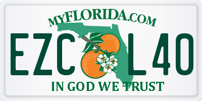 FL license plate EZCL40