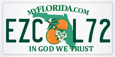FL license plate EZCL72