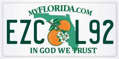 FL license plate EZCL92