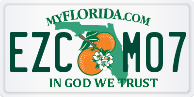 FL license plate EZCM07