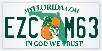 FL license plate EZCM63