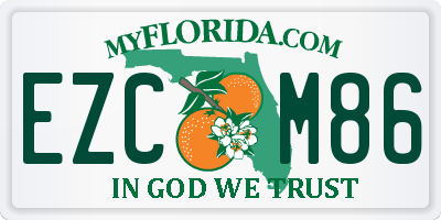 FL license plate EZCM86