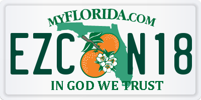 FL license plate EZCN18
