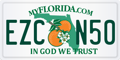 FL license plate EZCN50