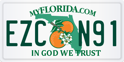 FL license plate EZCN91