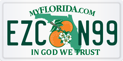 FL license plate EZCN99