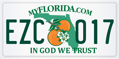 FL license plate EZCO17