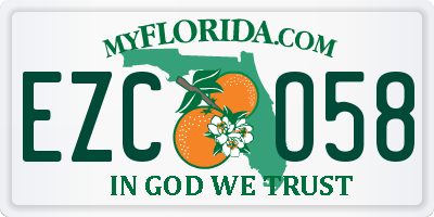 FL license plate EZCO58