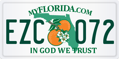 FL license plate EZCO72