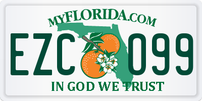 FL license plate EZCO99