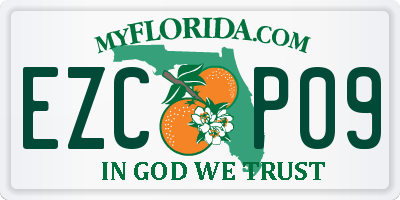 FL license plate EZCP09