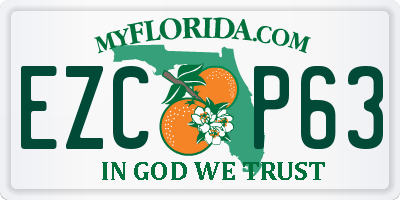 FL license plate EZCP63