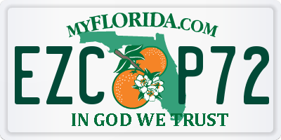 FL license plate EZCP72