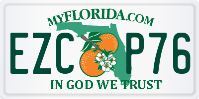 FL license plate EZCP76