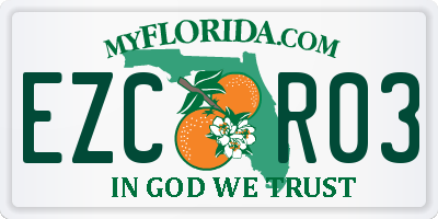 FL license plate EZCR03