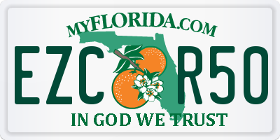 FL license plate EZCR50