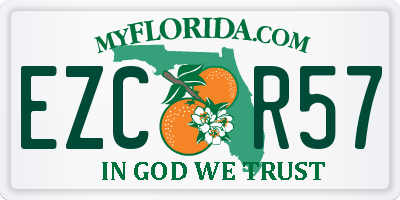 FL license plate EZCR57