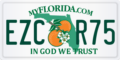 FL license plate EZCR75