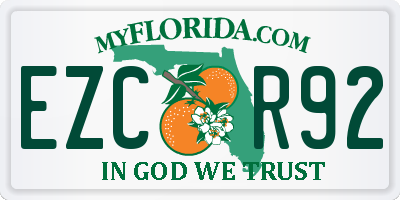 FL license plate EZCR92