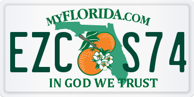 FL license plate EZCS74