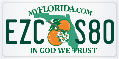 FL license plate EZCS80