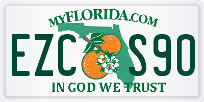 FL license plate EZCS90