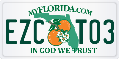 FL license plate EZCT03