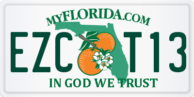 FL license plate EZCT13