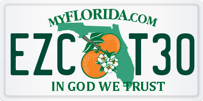 FL license plate EZCT30